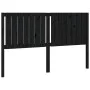 Solid black pine wood bed headboard 165.5x4x100 cm by vidaXL, Headboards and footboards - Ref: Foro24-818884, Price: 48,04 €,...