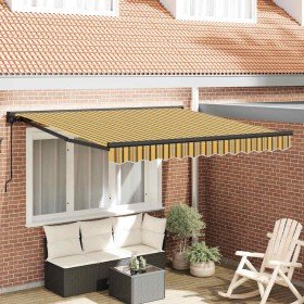 Toldo Retráctil Amarillo y Gris 300 x 250 cm Poliéster y metal en Toldos | Comprar online en Foru.es