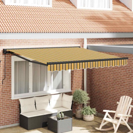 Toldo Retráctil Amarillo y Gris 300 x 250 cm Poliéster y metal en Toldos | Comprar online en Foru.es