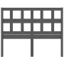 Cabecero de cama madera maciza de pino gris 125,5x4x100 cm de vidaXL, Cabeceros y pies de cama - Ref: Foro24-818912, Precio: ...
