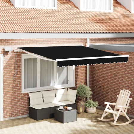 Toldo Retráctil Manual Negro 300 x 250 cm Tela y acero en Toldos | Comprar online en Foru.es