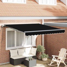 Toldo Retráctil Negro 300 x 250 cm Tela y Aluminio en Toldos | Comprar online en Foru.es