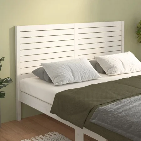 Solid white pine wood bed headboard 166x4x100 cm by vidaXL, Headboards and footboards - Ref: Foro24-819031, Price: 81,18 €, D...