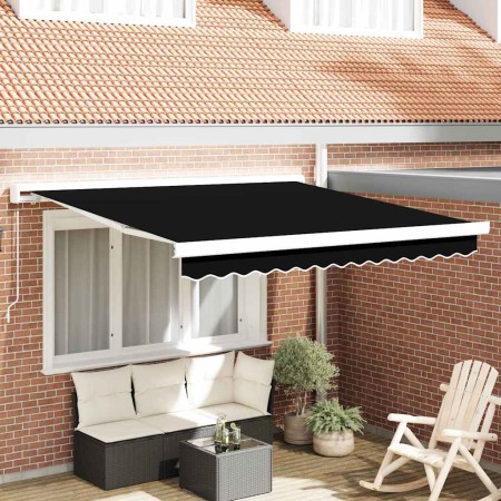Toldo Retráctil Negro 300 x 250 cm Tela y Metal en Toldos | Comprar online en Foru.es