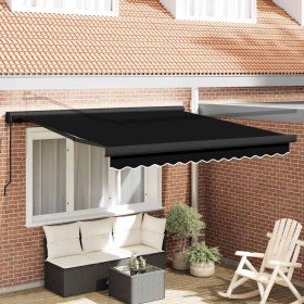 Toldo Retráctil Negro 300 x 250 cm Tela y Metal en Toldos | Comprar online en Foru.es