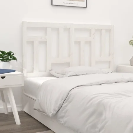 Solid white pine wood bed headboard 145.5x4x100 cm by vidaXL, Headboards and footboards - Ref: Foro24-818971, Price: 52,18 €,...