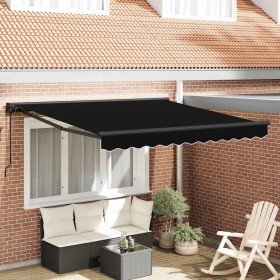 Toldo Retráctil Manual Negro 300 x 250 cm Poliéster y metal en Toldos | Comprar online en Foru.es