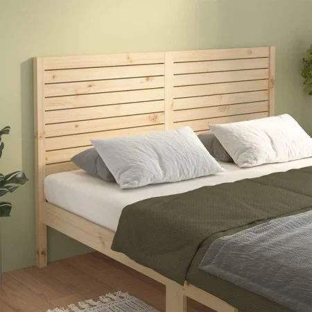 Solid pine wood bed headboard 126x4x100 cm by vidaXL, Headboards and footboards - Ref: Foro24-819010, Price: 49,71 €, Discoun...