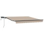 Toldo Retráctil con tira de luces LED Beige 300 x 250 cm tela en Toldos | Comprar online en Foru.es