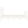 Estructura de cama con cabecero madera maciza blanco 120x200 cm de vidaXL, Camas y somieres - Ref: Foro24-3194437, Precio: 13...