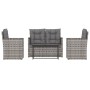 Muebles de jardín con cojines 4 piezas ratán sintético gris de vidaXL, Conjuntos de jardín - Ref: Foro24-319197, Precio: 254,...