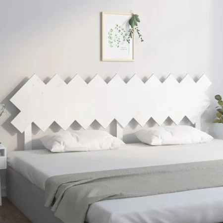 Solid white pine wood bed headboard 196x3x80.5 cm by vidaXL, Headboards and footboards - Ref: Foro24-819241, Price: 40,26 €, ...