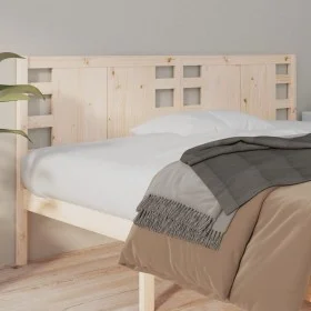 Cabecero de cama madera maciza de pino 126x4x100 cm de vidaXL, Cabeceros y pies de cama - Ref: Foro24-818760, Precio: 40,10 €...