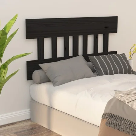 Solid black pine wood bed headboard 163.5x3x81 cm by vidaXL, Headboards and footboards - Ref: Foro24-819134, Price: 31,44 €, ...