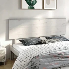 Solid white pine wood bed headboard 204x6x82.5 cm by vidaXL, Headboards and footboards - Ref: Foro24-819191, Price: 67,23 €, ...