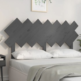 Cabecero de cama madera maciza de pino gris 151,5x3x81 cm de vidaXL, Cabeceros y pies de cama - Ref: Foro24-819227, Precio: 5...