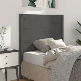 Solid gray pine wood headboard 96x4x100 cm by vidaXL, Headboards and footboards - Ref: Foro24-818702, Price: 43,50 €, Discoun...