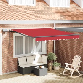 Toldo Retráctil con luces de tiras LED Rojo 300 x 250 cm tela en Toldos | Comprar online en Foru.es