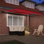 Toldo Retráctil con luces de tiras LED Rojo 300 x 250 cm tela en Toldos | Comprar online en Foru.es