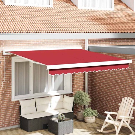 Toldo Retráctil Rojo 300 x 250 cm Tela y Metal en Toldos | Comprar online en Foru.es