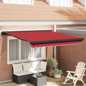 Toldo Retráctil Rojo 300 x 250 cm Tela y Metal en Toldos | Comprar online en Foru.es