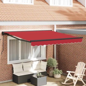 Toldo Retráctil Manual Rojo 300 x 250 cm Poliéster y metal en Toldos | Comprar online en Foru.es