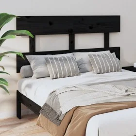 Solid black pine wood bed headboard 124x3x81 cm by vidaXL, Headboards and footboards - Ref: Foro24-819064, Price: 24,60 €, Di...
