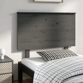 Cabecero de cama madera maciza de pino gris 104x6x82,5 cm de vidaXL, Cabeceros y pies de cama - Ref: Foro24-819157, Precio: 5...