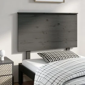 Cabecero de cama madera maciza de pino gris 104x6x82,5 cm de vidaXL, Cabeceros y pies de cama - Ref: Foro24-819157, Precio: 5...