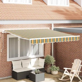 Toldo Manual Verde y amarillo 300 x 250 x 165 cm Poliéster en Toldos | Comprar online en Foru.es