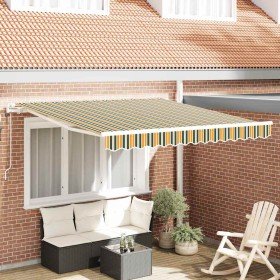 Toldo Retráctil Verde y amarillo 300 x 250 cm Tela y acero en Toldos | Comprar online en Foru.es