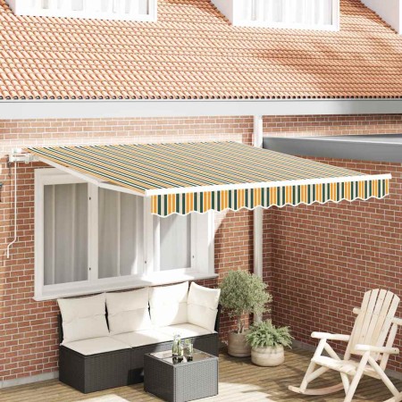 Toldo Retráctil Verde y amarillo 300 x 250 cm Tela y acero en Toldos | Comprar online en Foru.es
