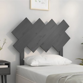 Cabecero de cama madera maciza de pino gris 92x3x81 cm de vidaXL, Cabeceros y pies de cama - Ref: Foro24-819202, Precio: 22,6...