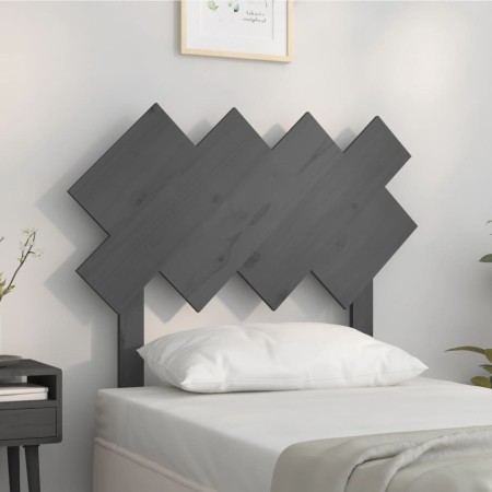 Cabecero de cama madera maciza de pino gris 92x3x81 cm de vidaXL, Cabeceros y pies de cama - Ref: Foro24-819202, Precio: 22,6...