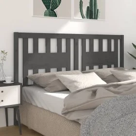 Solid gray pine wood headboard 126x4x100 cm by vidaXL, Headboards and footboards - Ref: Foro24-818662, Price: 32,80 €, Discou...