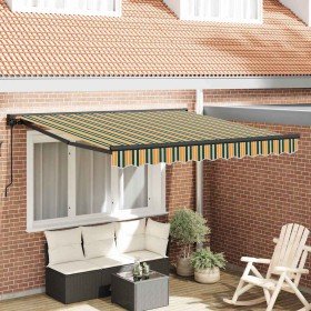 Toldo Retráctil Verde y amarillo 300 x 250 cm Poliéster y metal en Toldos | Comprar online en Foru.es
