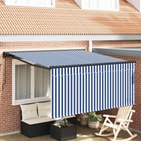 Toldo Retráctil Manual Azul y 350 x 250 cm Poliéster y Aluminio en Toldos | Comprar online en Foru.es