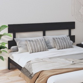 Cabecero de cama madera maciza de pino negro 184x3x81 cm de vidaXL, Cabeceros y pies de cama - Ref: Foro24-819089, Precio: 31...
