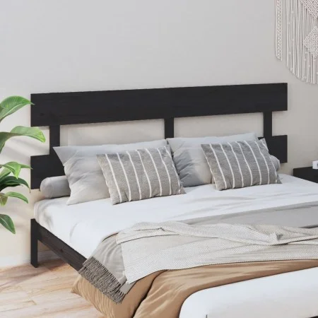 Cabecero de cama madera maciza de pino negro 184x3x81 cm de vidaXL, Cabeceros y pies de cama - Ref: Foro24-819089, Precio: 31...