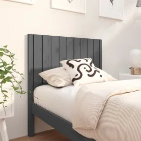 Solid gray pine wood bed headboard 95.5x4x100 cm by vidaXL, Headboards and footboards - Ref: Foro24-818852, Price: 30,07 €, D...