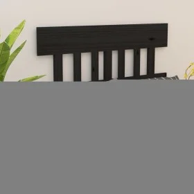 Solid black pine wood bed headboard 123.5x3x81 cm by vidaXL, Headboards and footboards - Ref: Foro24-819114, Price: 28,70 €, ...