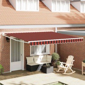 Toldo Manual Naranja y Marrón 350 x 250 x 165 cm Poliéster en Toldos | Comprar online en Foru.es