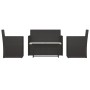 Muebles de jardín con cojines 4 piezas ratán sintético negro de vidaXL, Conjuntos de jardín - Ref: Foro24-319194, Precio: 229...