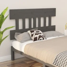 Cabecero de cama madera maciza de pino gris 138,5x3x81 cm de vidaXL, Cabeceros y pies de cama - Ref: Foro24-819117, Precio: 4...