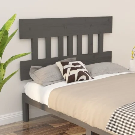 Cabecero de cama madera maciza de pino gris 138,5x3x81 cm de vidaXL, Cabeceros y pies de cama - Ref: Foro24-819117, Precio: 4...