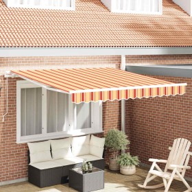 Toldo Manual Amarillo y Naranja 350 x 250 x 165 cm Poliéster en Toldos | Comprar online en Foru.es