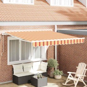Toldo Retráctil Amarillo y Naranja 350 x 250 cm Tela y acero en Toldos | Comprar online en Foru.es