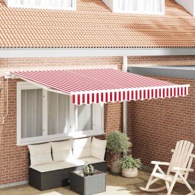 Toldo Retráctil Manual Rojo y 350 x 250 cm Poliéster y Aluminio en Toldos | Comprar online en Foru.es