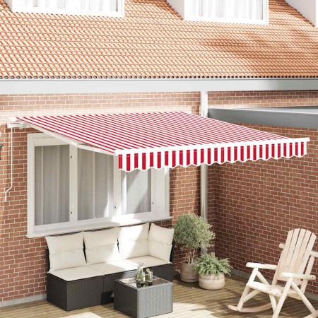 Toldo Retráctil Manual Rojo y 350 x 250 cm Poliéster y Aluminio en Toldos | Comprar online en Foru.es