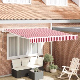 Toldo Retráctil Rojo y 350 x 250 cm Tela y acero en Toldos | Comprar online en Foru.es
